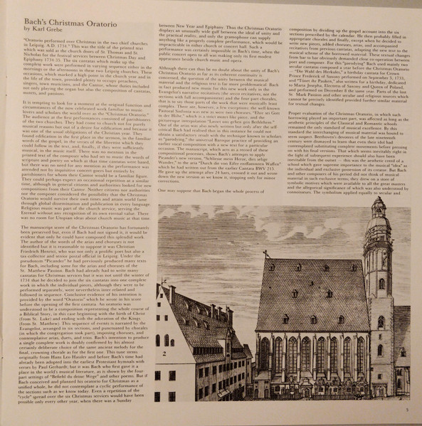 Weihnachts-Oratorium = Christmas Oratorio = Oratorio De No&euml;l