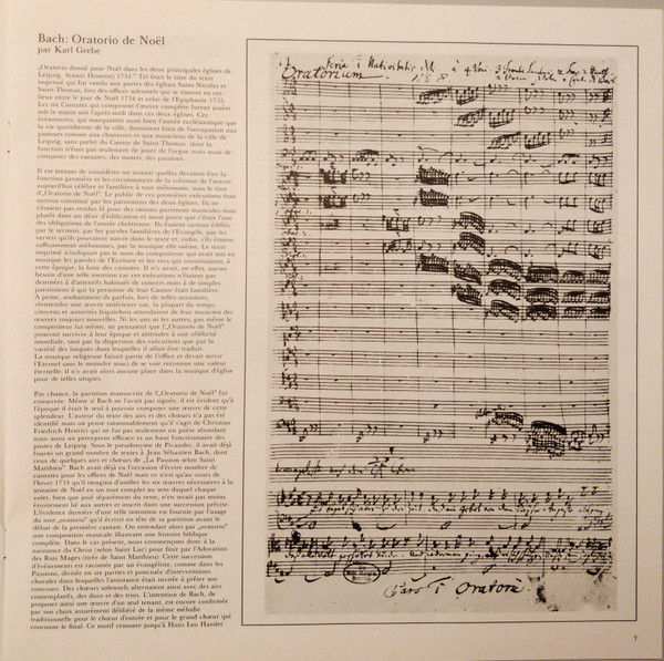 Weihnachts-Oratorium = Christmas Oratorio = Oratorio De No&euml;l