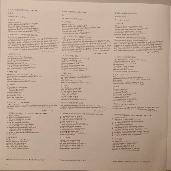 Weihnachts-Oratorium = Christmas Oratorio = Oratorio De No&euml;l