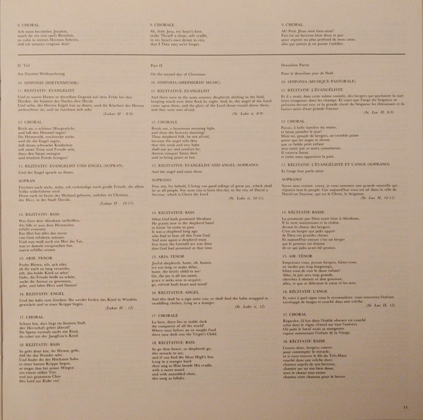 Weihnachts-Oratorium = Christmas Oratorio = Oratorio De No&euml;l