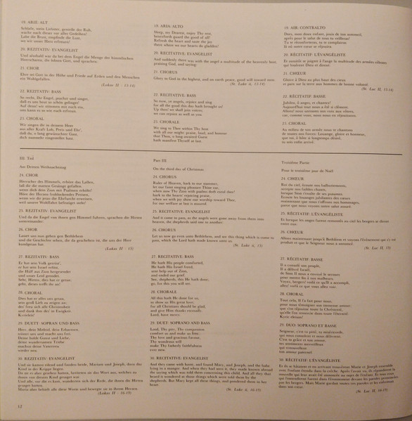 Weihnachts-Oratorium = Christmas Oratorio = Oratorio De No&euml;l