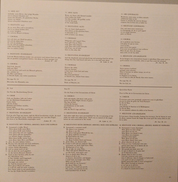 Weihnachts-Oratorium = Christmas Oratorio = Oratorio De No&euml;l