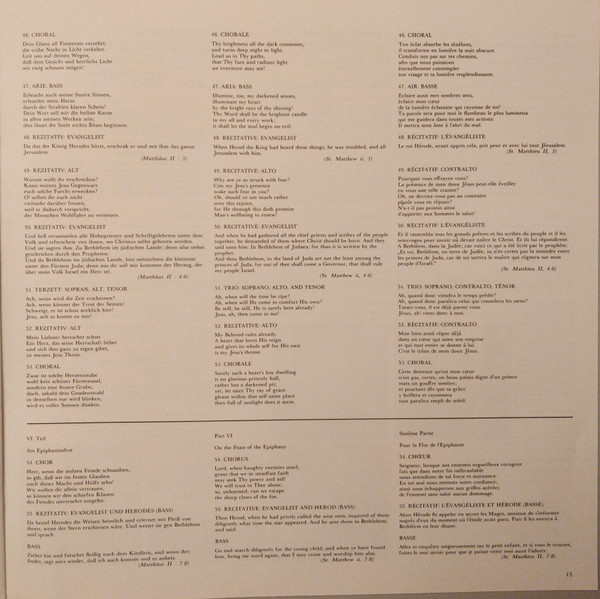 Weihnachts-Oratorium = Christmas Oratorio = Oratorio De No&euml;l