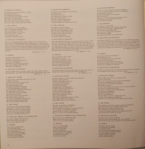 Weihnachts-Oratorium = Christmas Oratorio = Oratorio De No&euml;l