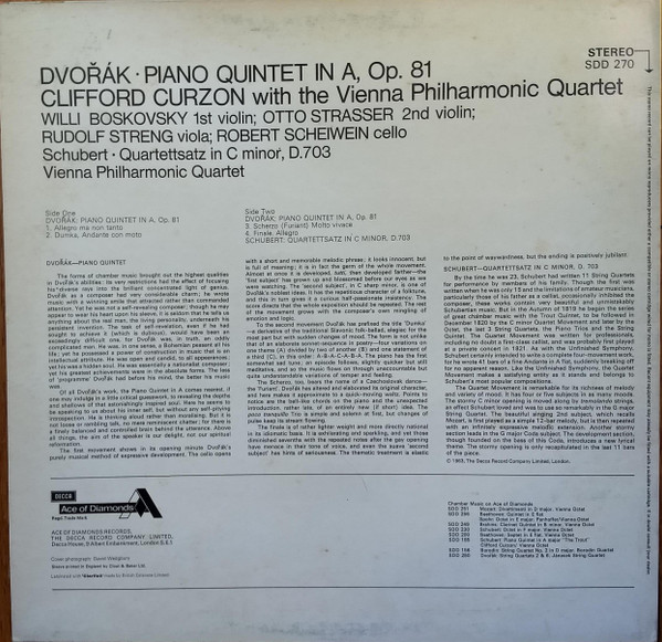 Piano Quintet In A / Quartettsatz In C Minor