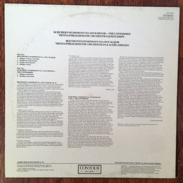 Unfinished Symphony | Eighth Symphony In F Op 93