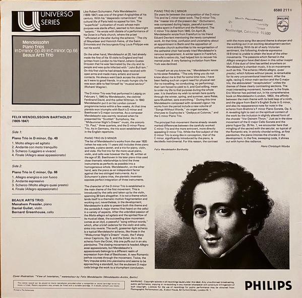 Piano Trios In D Minor, Op. 49 | In C Minor, Op. 66