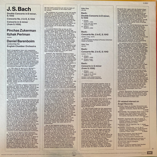 Double Concerto In D Minor / Concerto No.2 In E / Concerto In G Minor