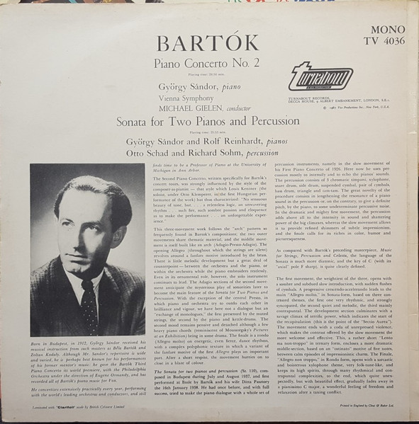 Piano Concerto No. 2 / Sonata For 2 Pianos And Percussion