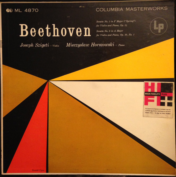 Beethoven Sonata No. 5 in F Major "Spring" Op. 24, and No. 6 in A Major, Op. 30, No. 1