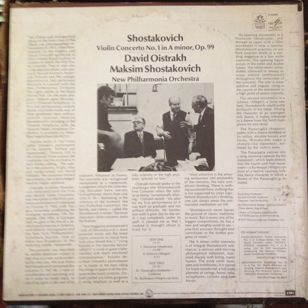 Violin Concerto No.1 In A Minor, Op.99