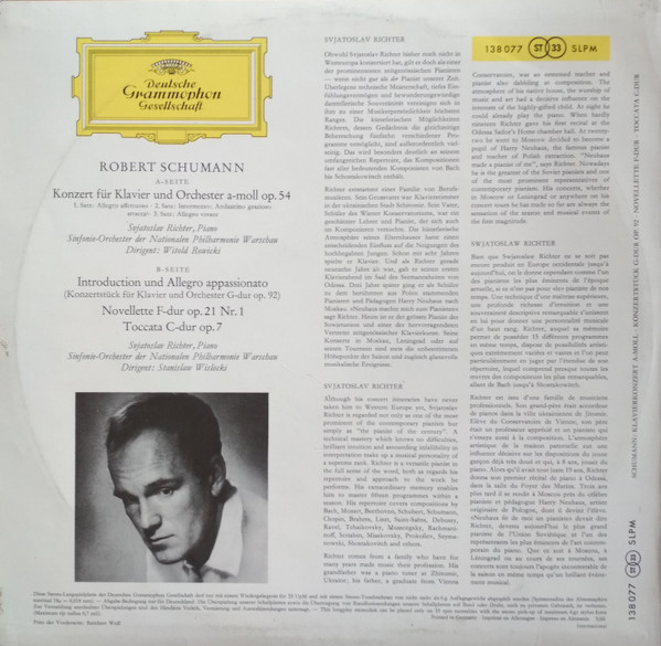 Klavierkonzert A-Moll Op. 54 - Piano Concerto In A Minor, Op. 54 - Introduction Und Allegro Appassionato Op. 92 - Novellette Op. 21 No. 1 - Toccata Op. 7