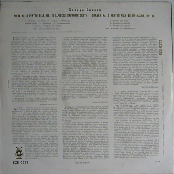 Sonata Nr.3 Pentru Pian &Icirc;n Re Major Op.24 Nr.3 / Suita Nr.3 Pentru Pian Op.18 (Pi&egrave;ces Impromptues)