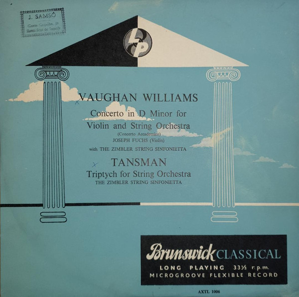 Concerto In D Minor For Violin And String Orchestra / Triptych For String Orchestra