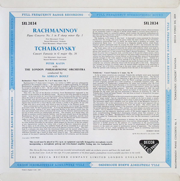 First Piano Concerto / Concert Fantasia