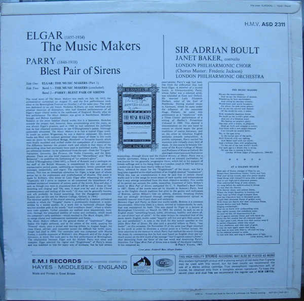 The Music Makers / Blest Pair Of Sirens